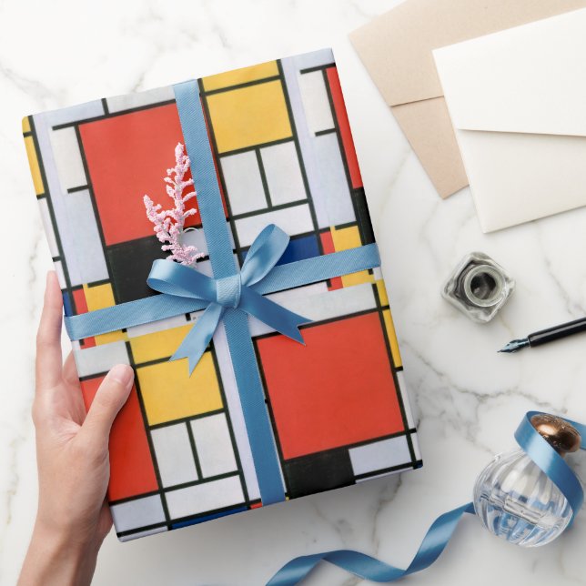 Vintage Abstract Composition by Piet Mondrian Wrapping Paper (Gifting)
