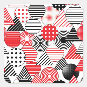 Vintage Abstract: Dots & Stripes Square Sticker