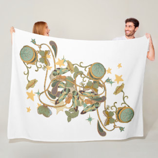 Vintage Abstract Floral Art Blanket 