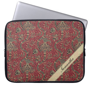 Vintage Abstract Flower Design Laptop Sleeve