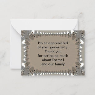 Vintage Abstract Fractal After Funeral Thank You Card