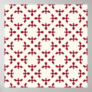 Vintage abstract geometric floral pattern. Seamles Poster