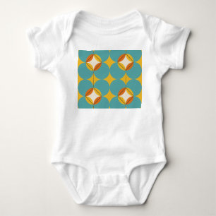 Vintage Abstract, Geometric Scandinavian Pattern. Baby Bodysuit