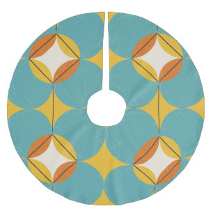 Vintage Abstract, Geometric Scandinavian Pattern. Brushed Polyester Tree Skirt