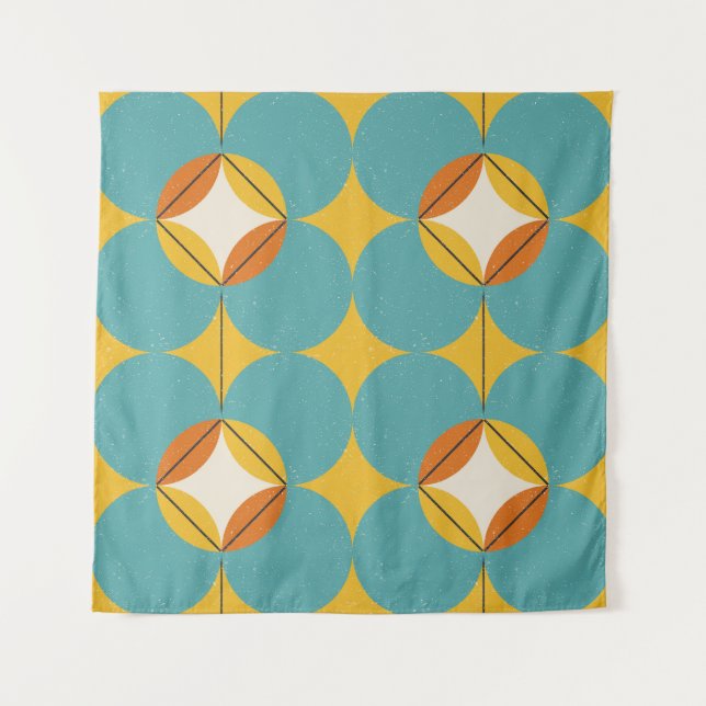 Vintage Abstract, Geometric Scandinavian Pattern. Tapestry (Front)
