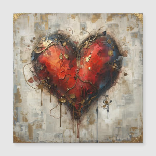 Vintage Abstract Hearts - Magnetic Card 