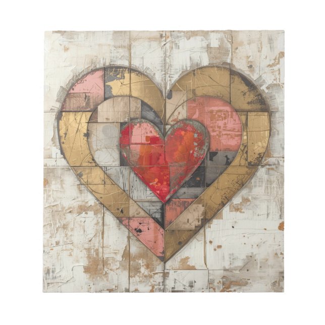 Vintage Abstract Hearts - Note Pad (Front)