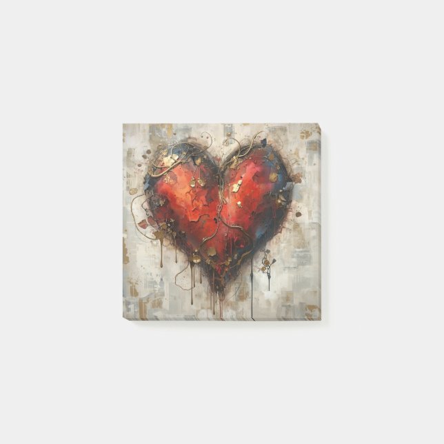 Vintage Abstract Hearts - Post-It Notes (Front)