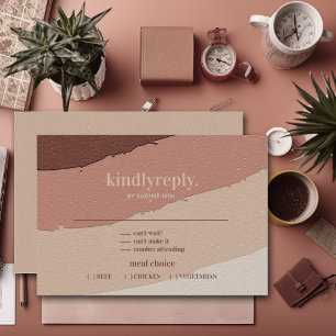 Vintage Abstract Minimalist Earth Tones RSVP Card