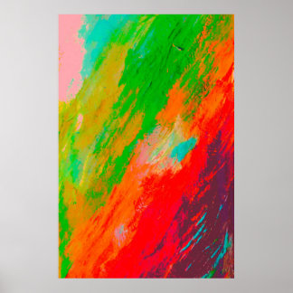 Vintage Abstract Multicolor Brushstrokes Poster