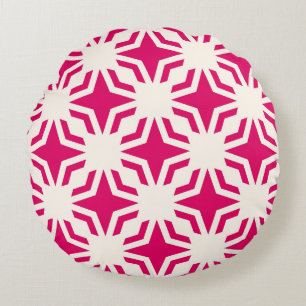 Vintage abstract ornamental geometric seamless pat round pillow