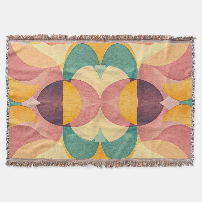 Vintage Abstract Pattern Throw Blanket (Front)