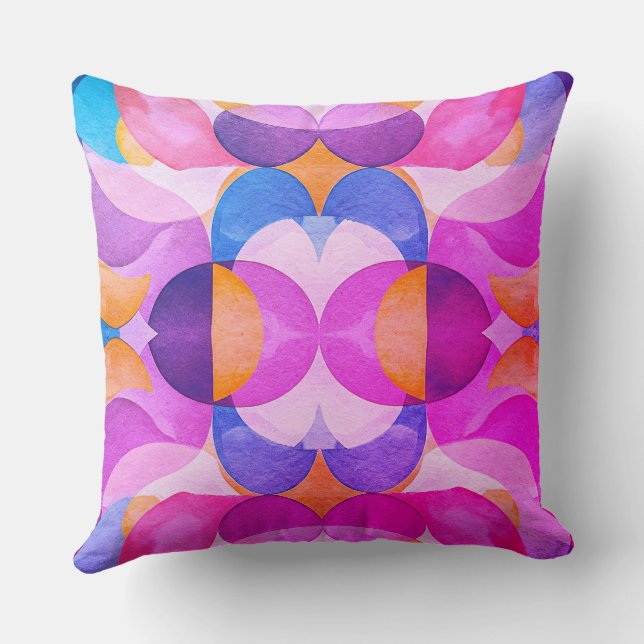 Vintage Abstract Pattern Throw Pillow (Back)