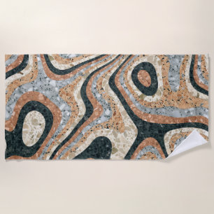 Vintage Abstract Quartz Stone Natural Beach Towel