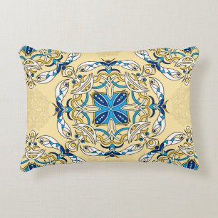 Vintage abstract seamless patchwork pattern. Arabi Accent Pillow