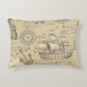 Vintage abstract seamless pattern on the theme of accent pillow