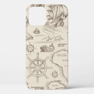Vintage abstract seamless pattern on the theme of  iPhone 12 case