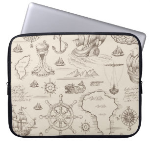 Vintage abstract seamless pattern on the theme of laptop sleeve