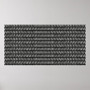 vintage Abstract Stripes Horizontal Seamless Patte Poster