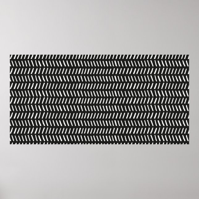 vintage Abstract Stripes Horizontal Seamless Patte Poster (Front)