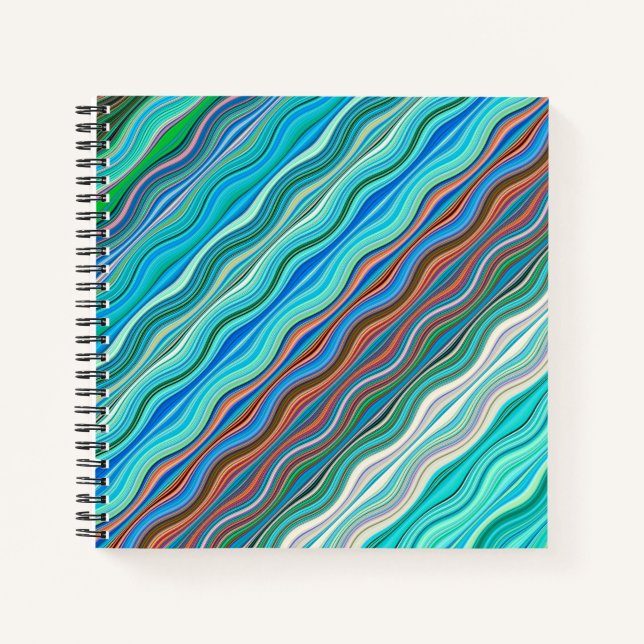 Vintage Abstract Waves Pattern | Notebook (Front)