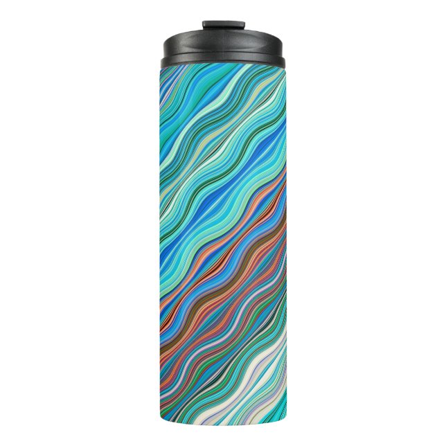 Vintage Abstract Waves Pattern | Thermal Tumbler (Front)