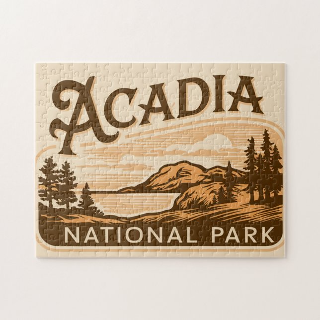 Vintage Acadia National Park Bar Harbour Jigsaw Puzzle (Horizontal)