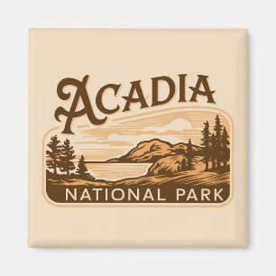 Vintage Acadia National Park Bar Harbour  Magnet