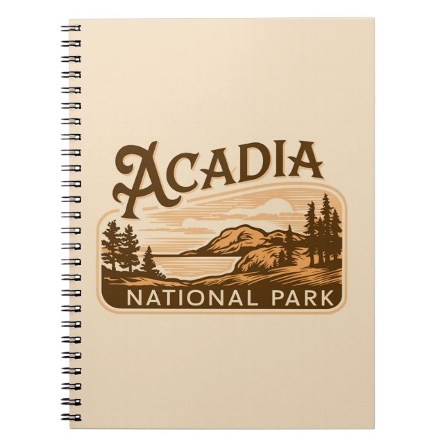 Vintage Acadia National Park Bar Harbour  Notebook (Front)