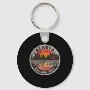 Vintage Acadia National Park Maine Camping Hiking Keychain