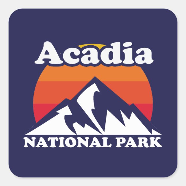 Vintage Acadia National Park Square Sticker (Front)