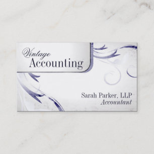 Vintage Accounting Bookkeeping Swirl Business Card
