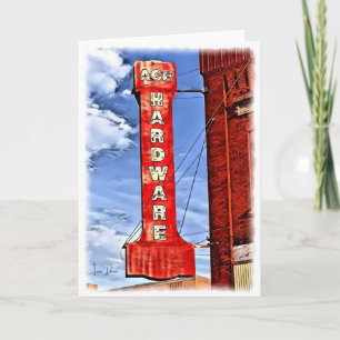 Vintage Ace Hardware Sign Greeting Card