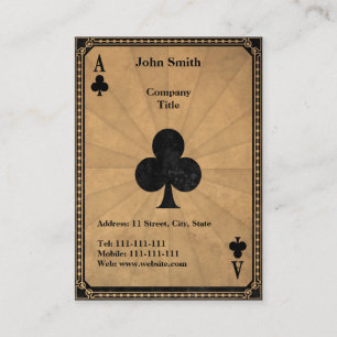 Vintage Ace of Clubs Business Card