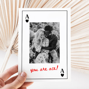 Vintage Ace of Hearts Photo Anniversary Card