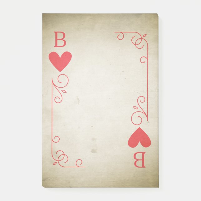 Vintage Ace of Hearts Post-it Notes (Front)