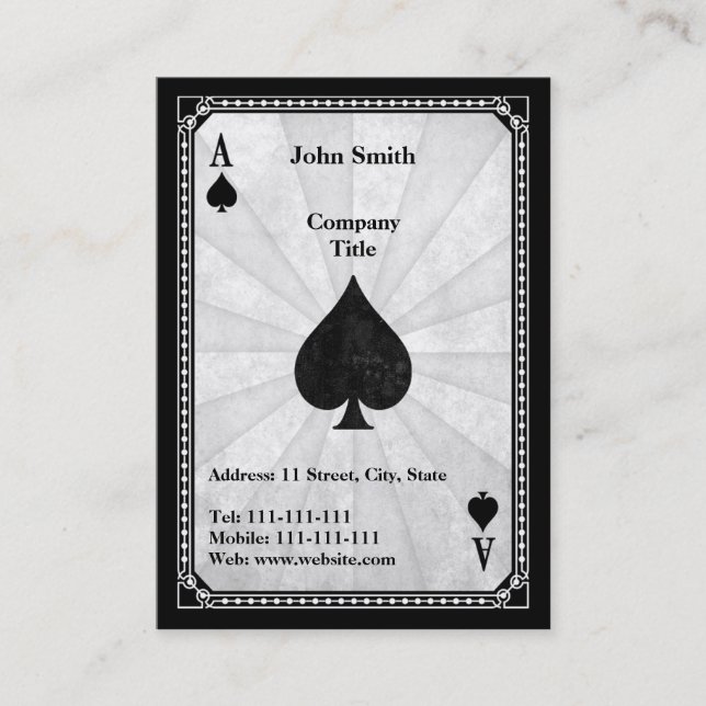 Vintage Ace of Spades Business Card (Front)