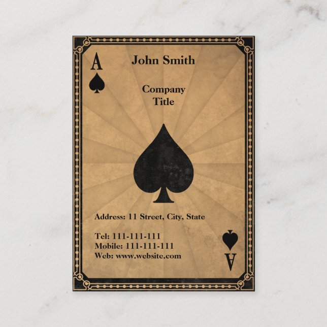 Vintage Ace of Spades Business Card (Front)