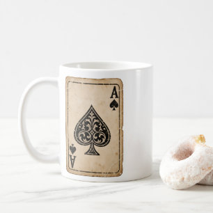 Vintage Ace Of Spades Playing Card Coffee Mug