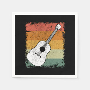 Vintage Acoustic Guitar Player Music Guitar Gift Napkin