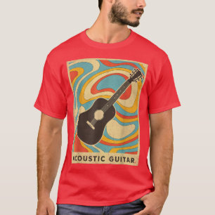 Vintage Acoustic Guitar Player Music Retro Poster T-Shirt