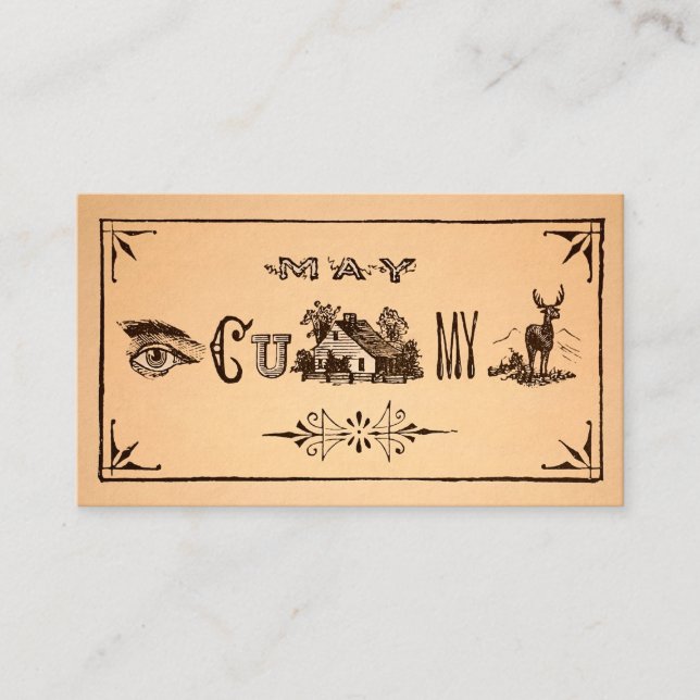 Vintage Acquaintance C U Home Business Card (Front)