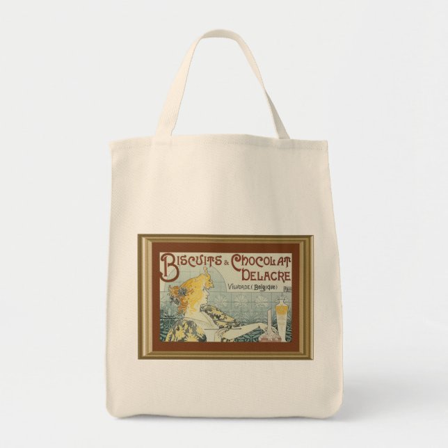 Vintage Ad Biscuits Chocolat Delacre Sac fourre-to (Devant)