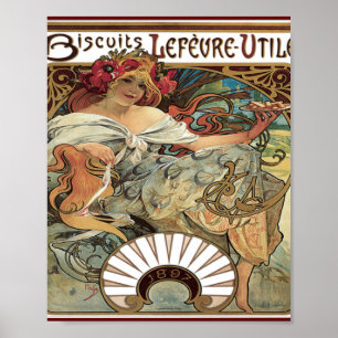 Vintage Ad Biscuits LeFevre Utle 1896 Art Poster
