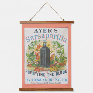 Vintage Ad For Ayer's Sarsaparilla. Hanging Tapestry