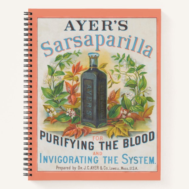 Vintage Ad For Ayer's Sarsaparilla. Notebook (Front)