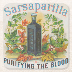 Vintage Ad For Ayer's Sarsaparilla. Square Paper Coaster
