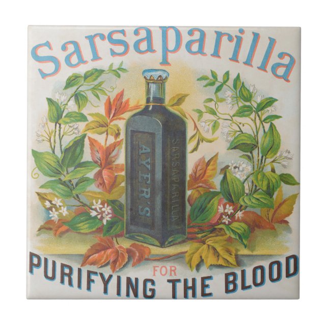 Vintage Ad For Ayer's Sarsaparilla. Tile (Front)