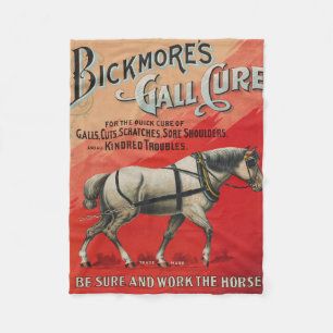 Vintage Ad For Bickmore's Gall Cure For Horses. Fleece Blanket