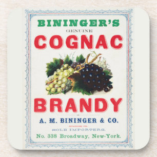 Vintage Ad For Bininger's Cognac Brandy. Coaster